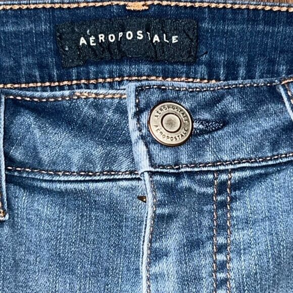 Aeropostale Cuffed Distressed Denim Shorts Size 10 #10 - Picture 2 of 6